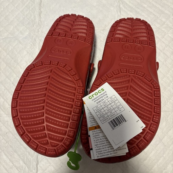 Vineyard Vines Crocs Clogs Mens 9 Womens 11 Red Christmas‎ Holiday Tree - Picture 6 of 6